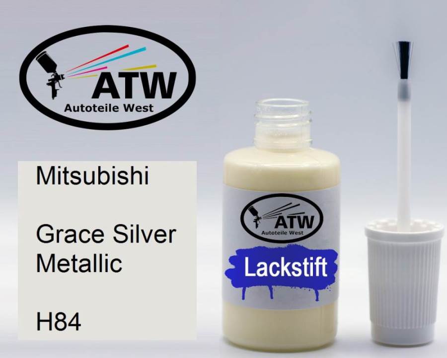 Mitsubishi, Grace Silver Metallic, H84: 20ml Lackstift, von ATW Autoteile West.